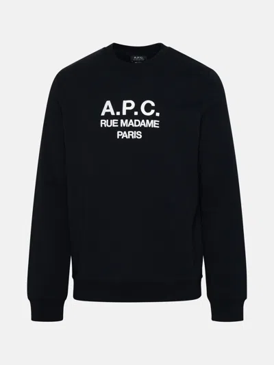 A.p.c. Navy Cotton Rufus Sweater In Black