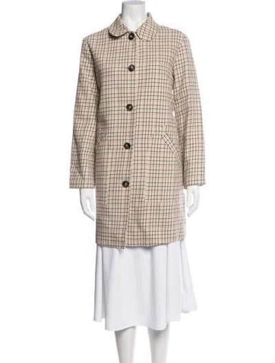 Pre-owned A.p.c. Plaid Print Coat In Neutrals
