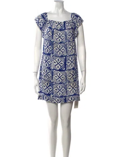 Pre-owned A.p.c. Silk Mini Dress In Blue