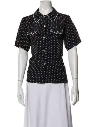 Pre-owned A.p.c. Silk Polka Dot Print Lounge Set In Black