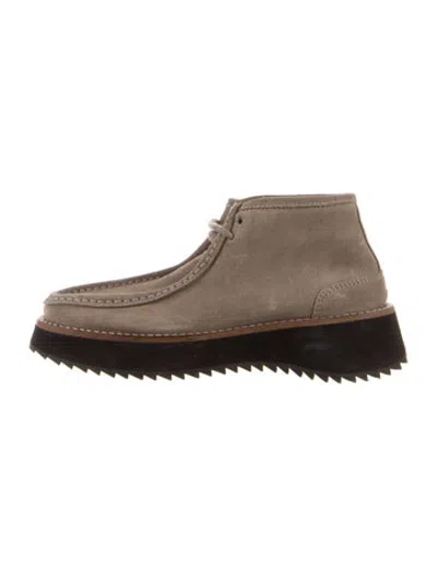 Pre-owned A.p.c. Suede Lace-up Boots In Neutrals