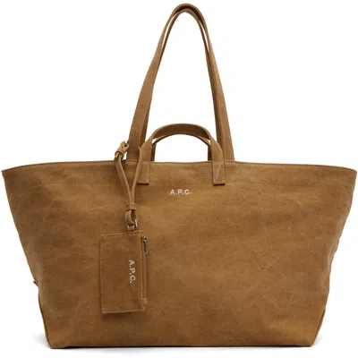 A.p.c. Tan 'le Drummer' Tote In Bac Dark Beige