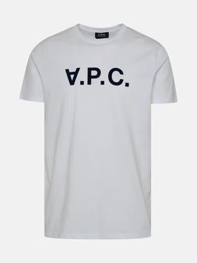 A.p.c. White Cotton Vpc Maxi Logo T-shirt