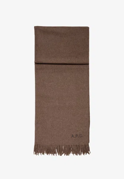 A.p.c. Wool Scarf One Size Pca In Pca - Brown