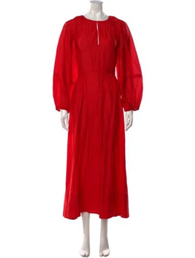 Pre-owned Apiece Apart Crew Neck Long Dress In Red