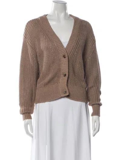 Pre-owned Apiece Apart Linen V-neck Sweater In Brown