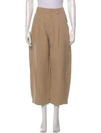 Pre-owned Apiece Apart Linen Wide Leg Pants W/ Tags In Brown