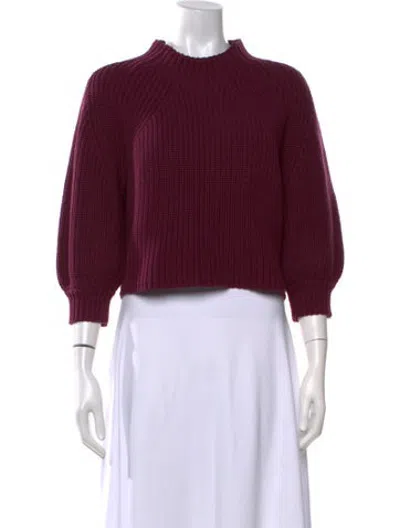 Pre-owned Apiece Apart Mock Neck Sweater In Burgundy