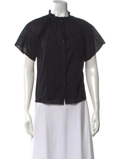 Pre-owned Apiece Apart Short Sleeve Blouse In Black