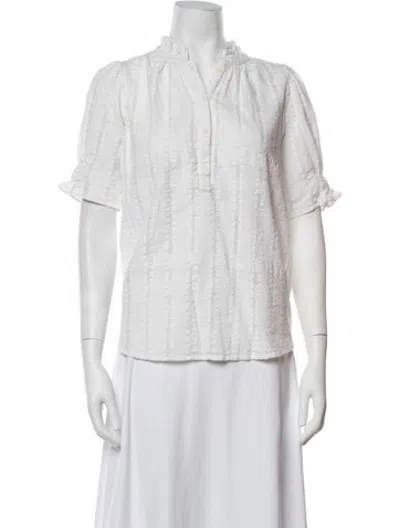 Pre-owned Apiece Apart Short Sleeve Blouse In Neutrals