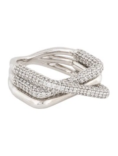 Pre-owned Apm Monaco Crystal Cocktail Ring In Multicolor