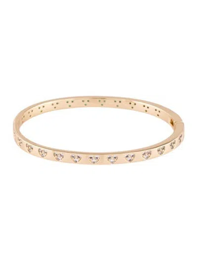 Pre-owned Apm Monaco Crystal Heart Bangle Bracelet, 6" In Multicolor