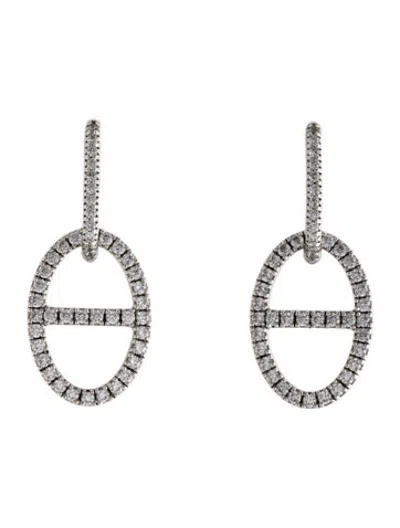 Pre-owned Apm Monaco Cubic Zirconia Maille Marine Drop Earrings In Clear