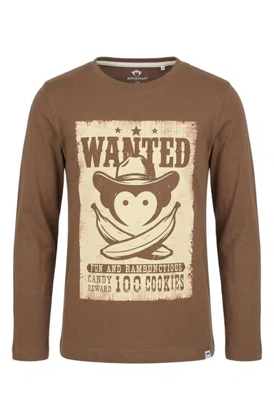 Appaman Kids' Graphic Long Sleeve T-shirt In Brown