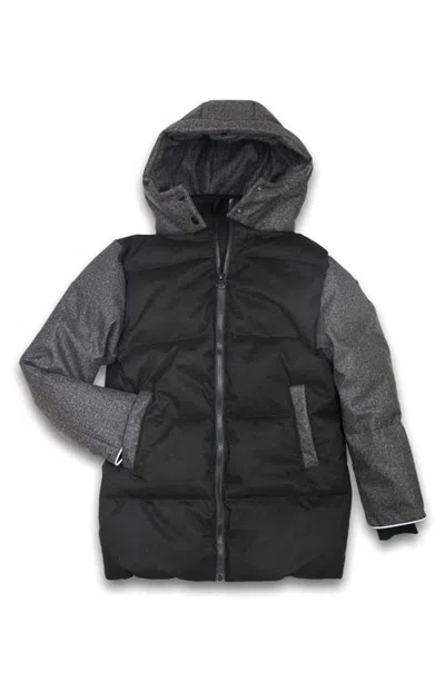 Appaman Kids' Park Ave Long Puffer Coat In Black
