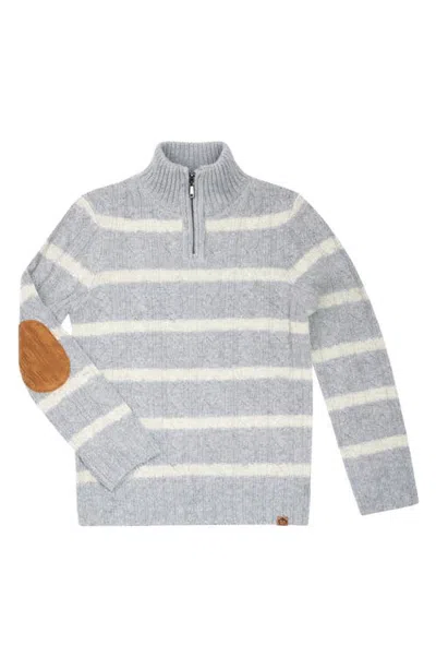 Appaman Kids' Quarter Zip Cable Knit Sweater In Gray
