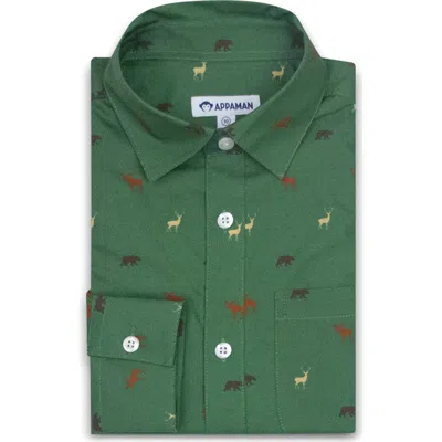 Appaman Kids' Standard Button Down Shirt In Green