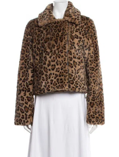 Pre-owned Apparis Animal Print Faux Fur Jacket In Multicolor