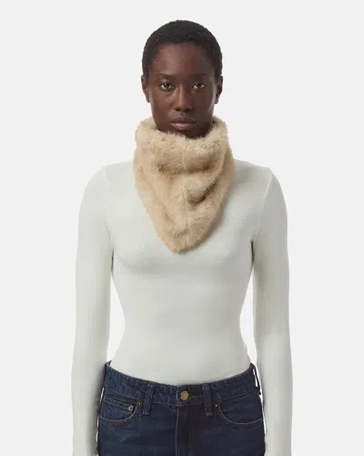 Apparis Cat Shaved Mink Bandana Scarf In Latte Multi