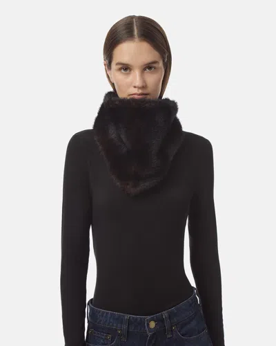 Apparis Cat Shaved Mink Bandana Scarf In Noir Multi