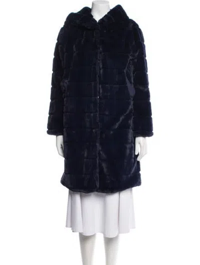 Pre-owned Apparis Faux Fur Coat In Blue