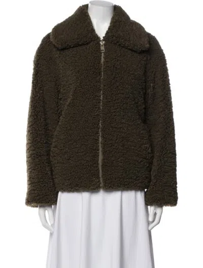 Pre-owned Apparis Faux Fur Coat In Green