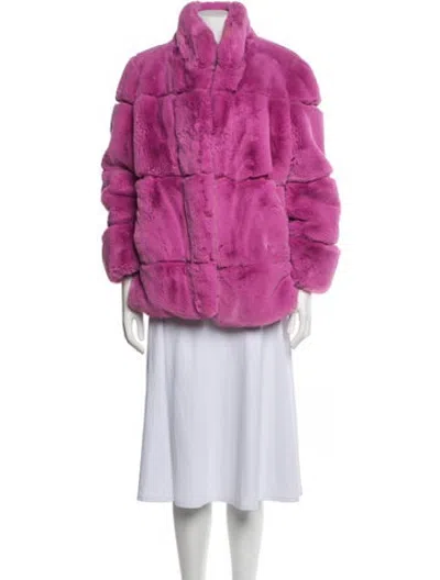 Pre-owned Apparis Faux Fur Coat In Pink