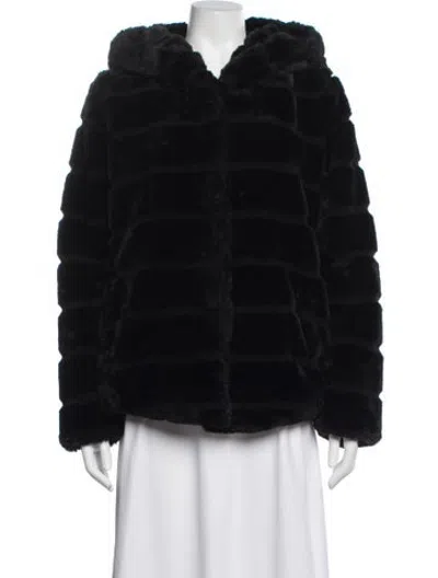 Pre-owned Apparis Faux Fur Jacket In Black