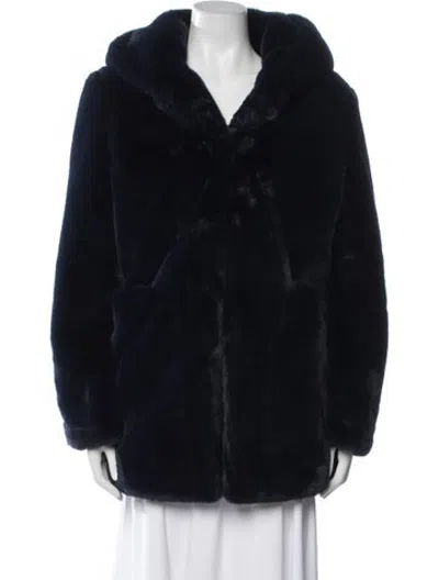 Pre-owned Apparis Faux Fur Jacket In Blue