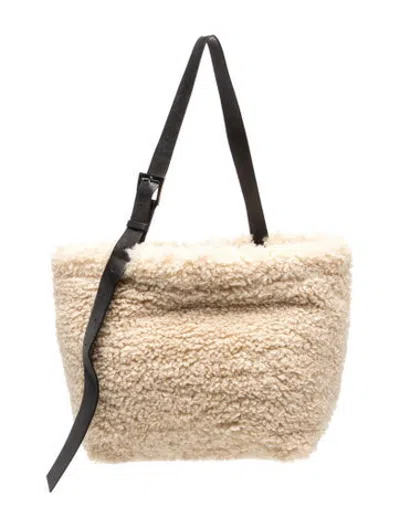 Pre-owned Apparis Shearling Tote In Neutrals