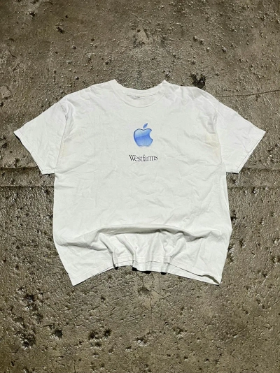 Pre-owned Apple X Vintage Crazy Vintage Apple Shop Different Westfarm Barcode Tee In White
