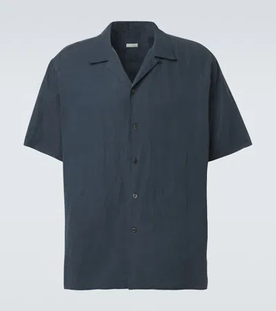 A.presse Vintage Silk And Linen Shirt In Blue