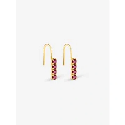 April Please Hugo Bordeaux -or Earrose Ears Certified Gold Responsible Jewelry Council - In Burgundy