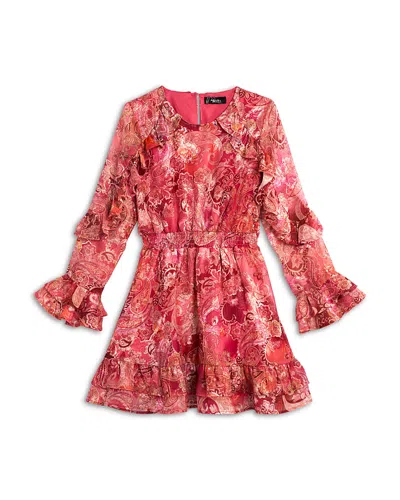 Aqua Girls' Long Sleeved Smocked Waist Dress, Big Kid - Exclusive In Purple