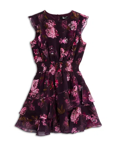 Aqua Girls' Ruffled Dress, Big Kid - Exclusive In Purple