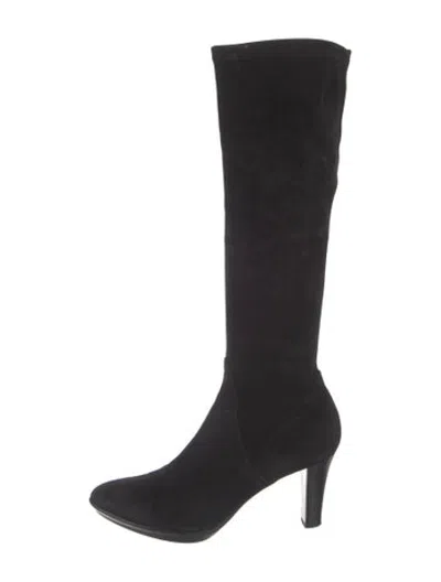 Pre-owned Aquatalia Suede Boots In Black