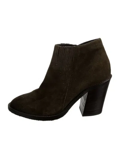 Pre-owned Aquatalia Suede Boots In Green