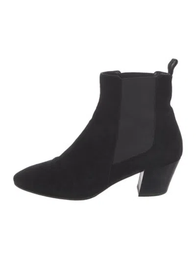 Pre-owned Aquatalia Suede Chelsea Boots In Black