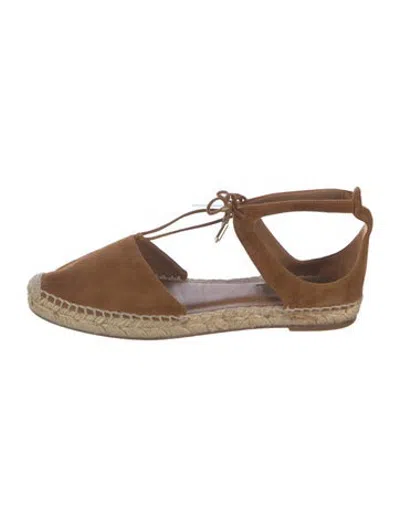 Pre-owned Aquazzura Suede Espadrilles In Brown