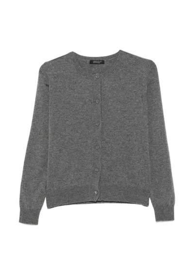 Aragona Button-up Crew-neck Cardigan In Animal Print