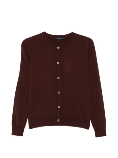 Aragona Button-up Knitted Cardigan In Brown