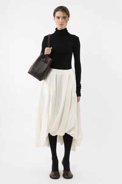 Arakii Balloon Midi Skirt In White