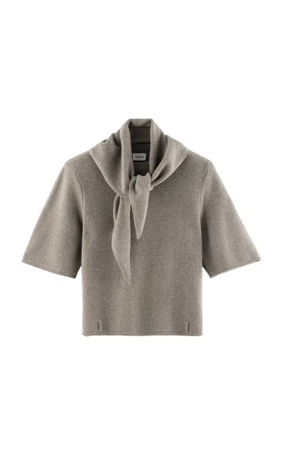 Arakii Exclusive Ela Knit Wool Shirt In Taupe