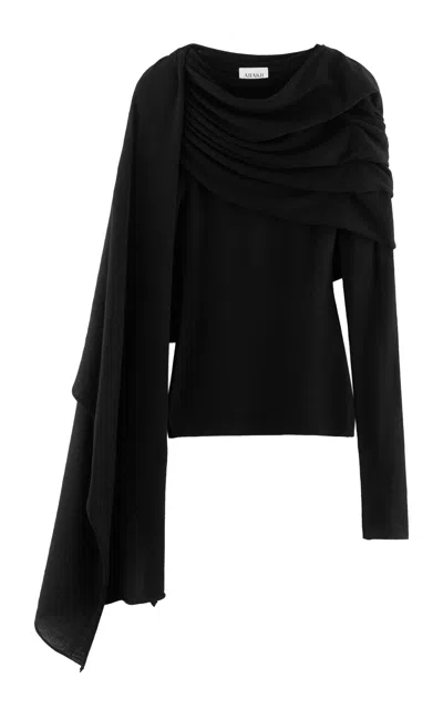 Arakii Exclusive Haze Wool-cashmere Top In Black