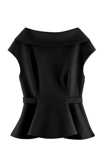 Arakii Exclusive Peplum Satin Top In Black