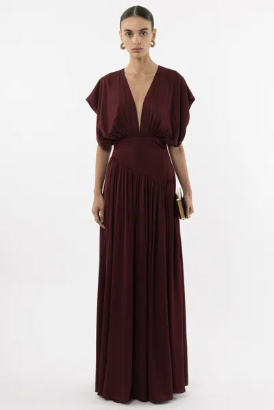 Arakii Maxi Silk Dress In Gray