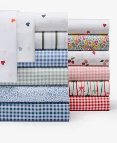 Arch Studio Printed Cotton Sateen Sheet Set Exclusively At Macys In Pinstripe Olive