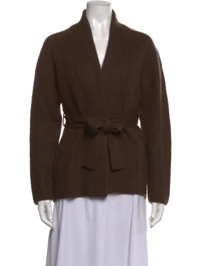 Pre-owned Arch4 Cashmere Open Front Sweater In Brown
