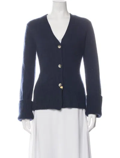 Pre-owned Arch4 Cashmere V-neck Sweater In Blue