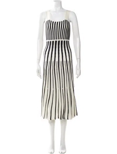 Pre-owned Arch4 Silk Midi Length Dress In Neutrals